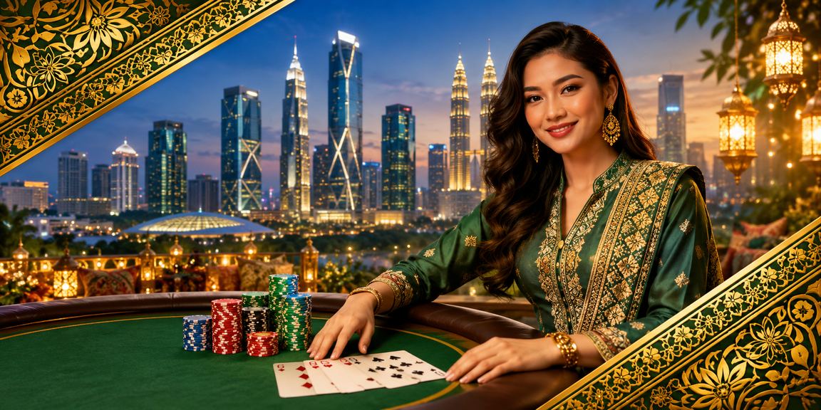 Pemain poker pn17 di Kuala Lumpur mengenakan batik memegang tangan kad yang kuat